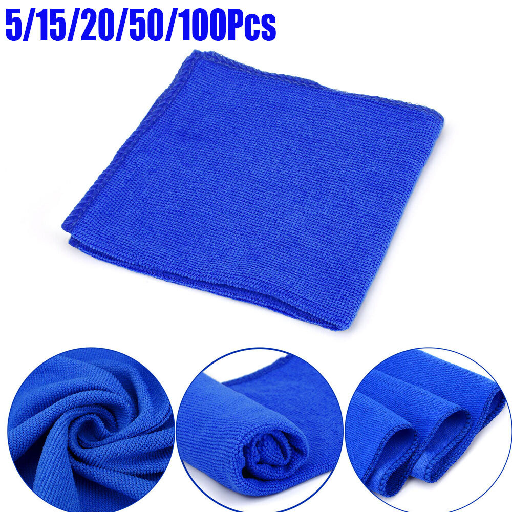 Microfiber Cleaning Cloth-5-100 Pack-11x11 inches-Lint Free-Streak Free Blue Se*