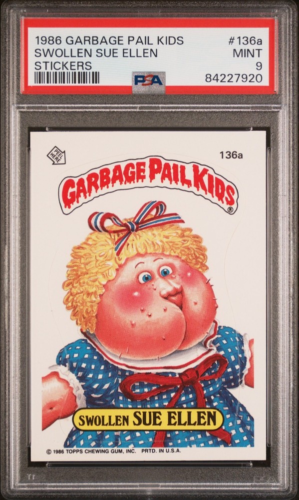 1986 Topps Garbage Pail Kids Series 4 OS4 SWOLLEN SUE ELLEN 136a PSA 9 MINT Card