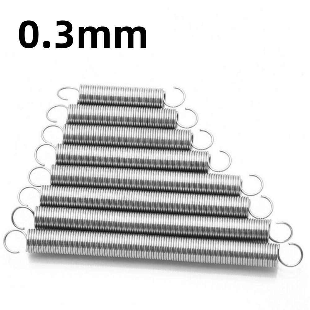 Stainless Steel Hook Spring 0.3mm Wire 10-300mm Extension Tension Spring