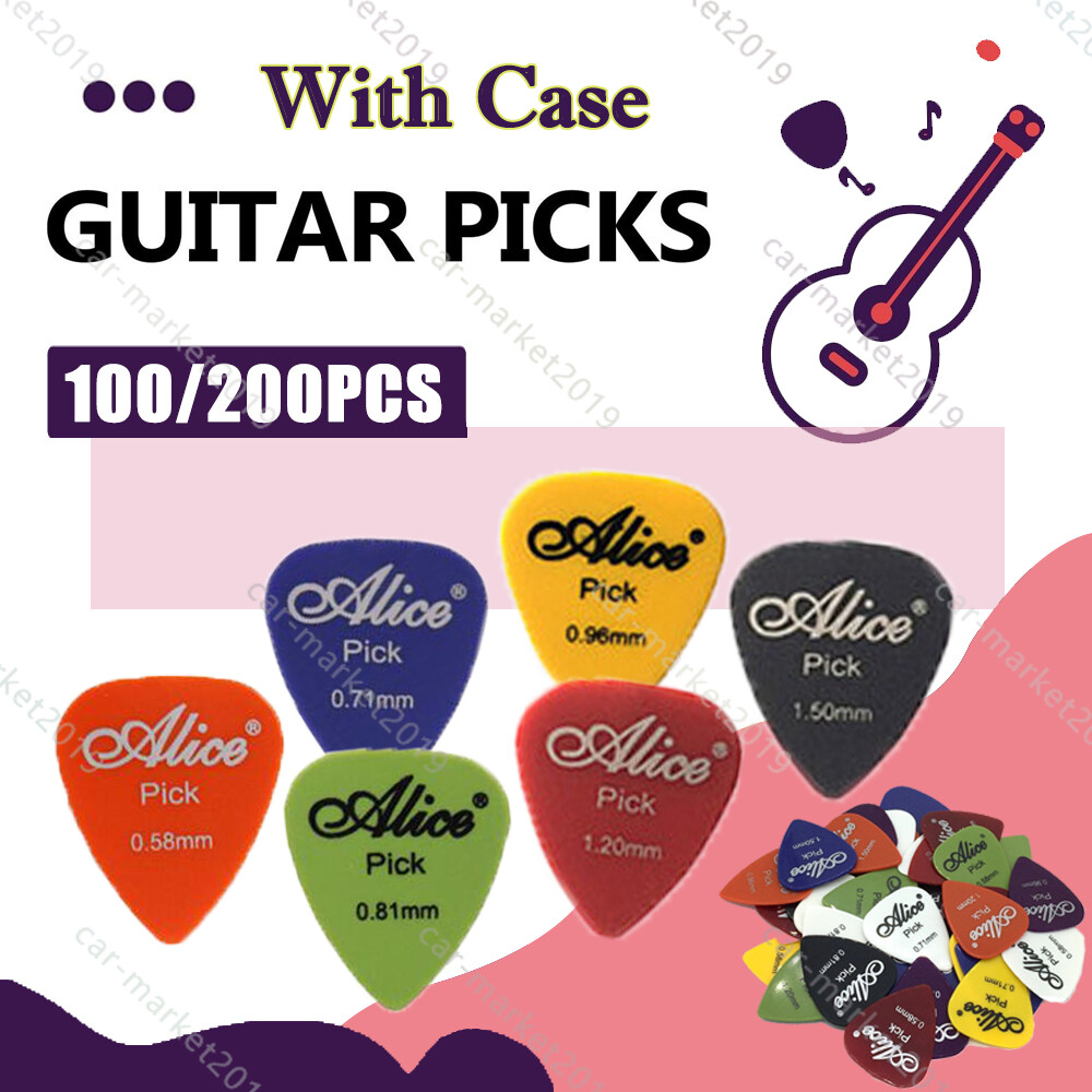 200x 0.58/0.71/0.81/0.96/1.2/1.5MM Electric Celluloid Guitar Picks Pick Plectrum