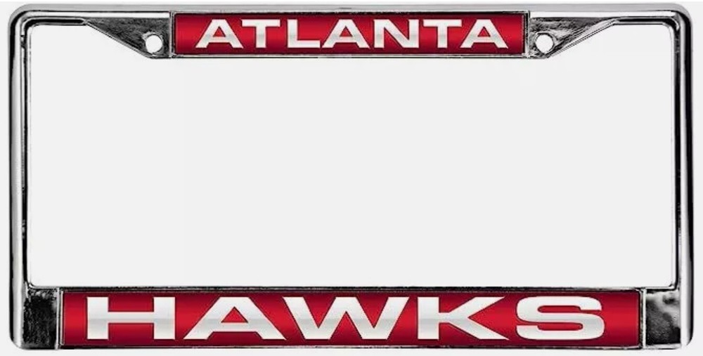 Atlanta Hawks NBA Chrome Metal Laser Cut License Plate Frame  
