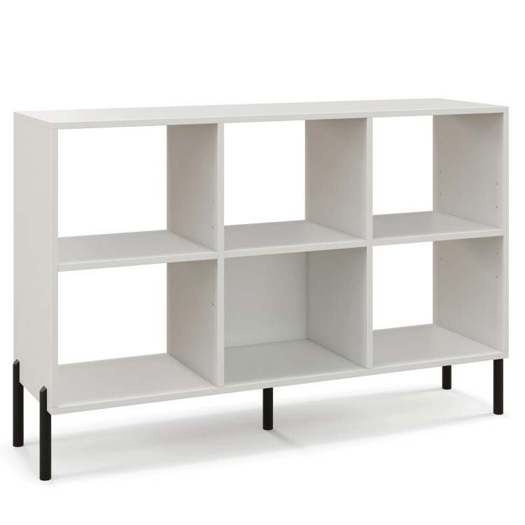 Open-Back Wooden Bookcase with Folding Drawer for Storage and Display