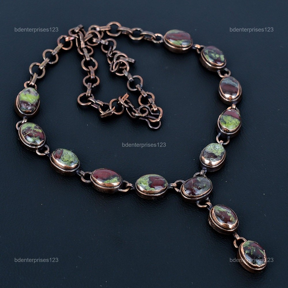 Mother's Day Sale Dragon Bloodstone Copper Electroformed Necklace-image