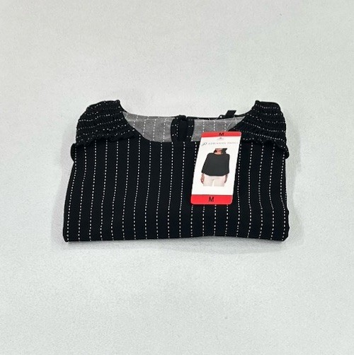 Adrianna Papell Women's 3/4 Sleeve Stretch Smocked Shoulder Blouse, Black, M