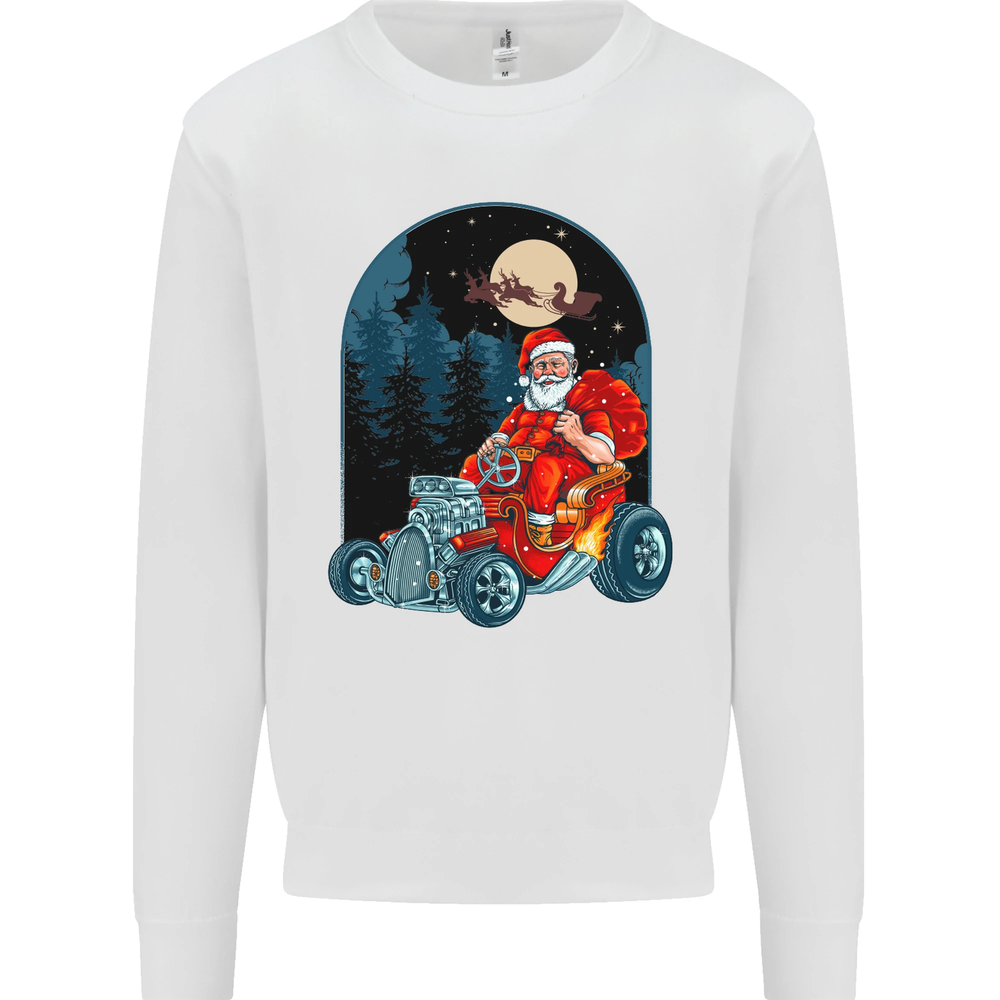 Hot Rod Santa Clause Hotrod Christmas Mens Sweatshirt Jumper