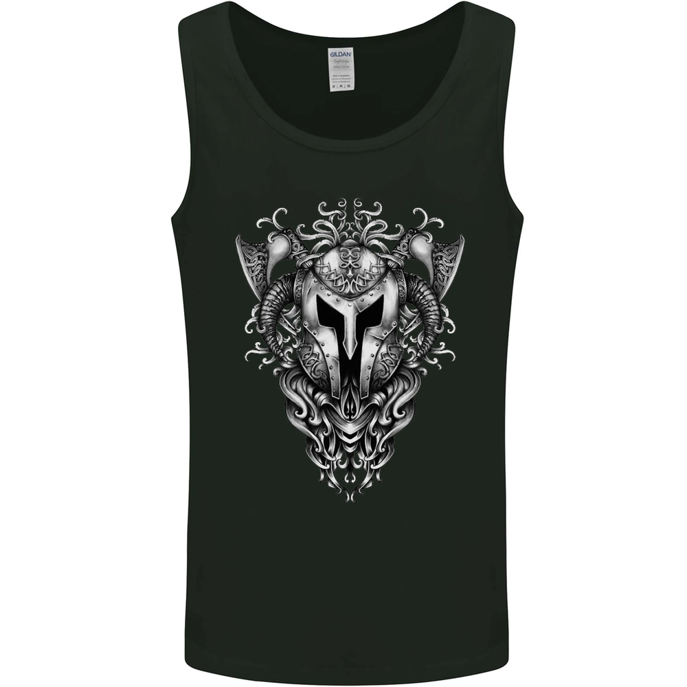 Viking Helmet Valhalla Gym Training Top Mens Vest Tank Top