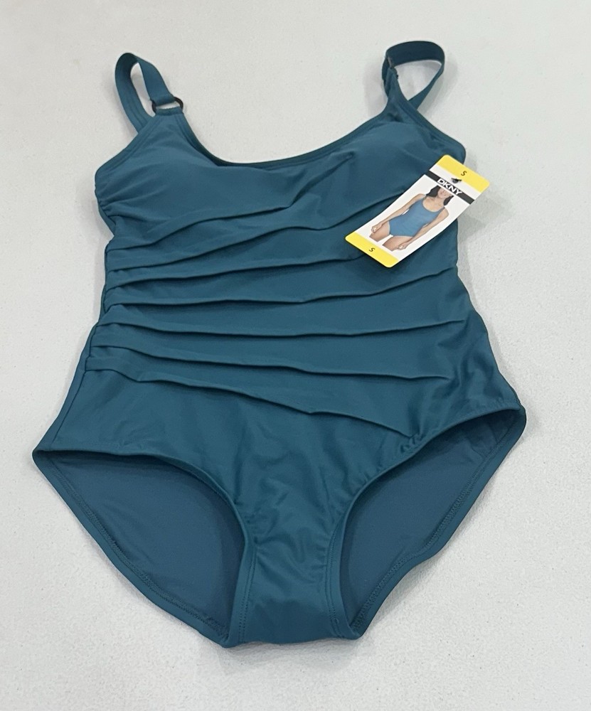 DKNY Women's One-Piece Swimsuit, Blue, Size S