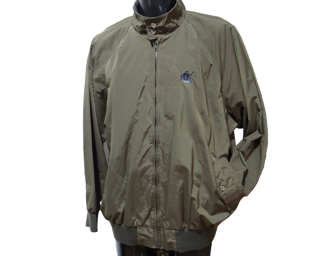 Vintage Izod Bomber Jacket Mens XL Green Lightweight Nylon Windbreaker 90's Y2K