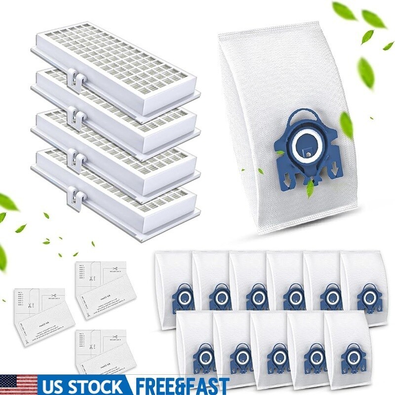 Replacement Hepa AirClean SF-HA 30 Filter 12 Pack Vacuum Bags Miele C1 S2000 New