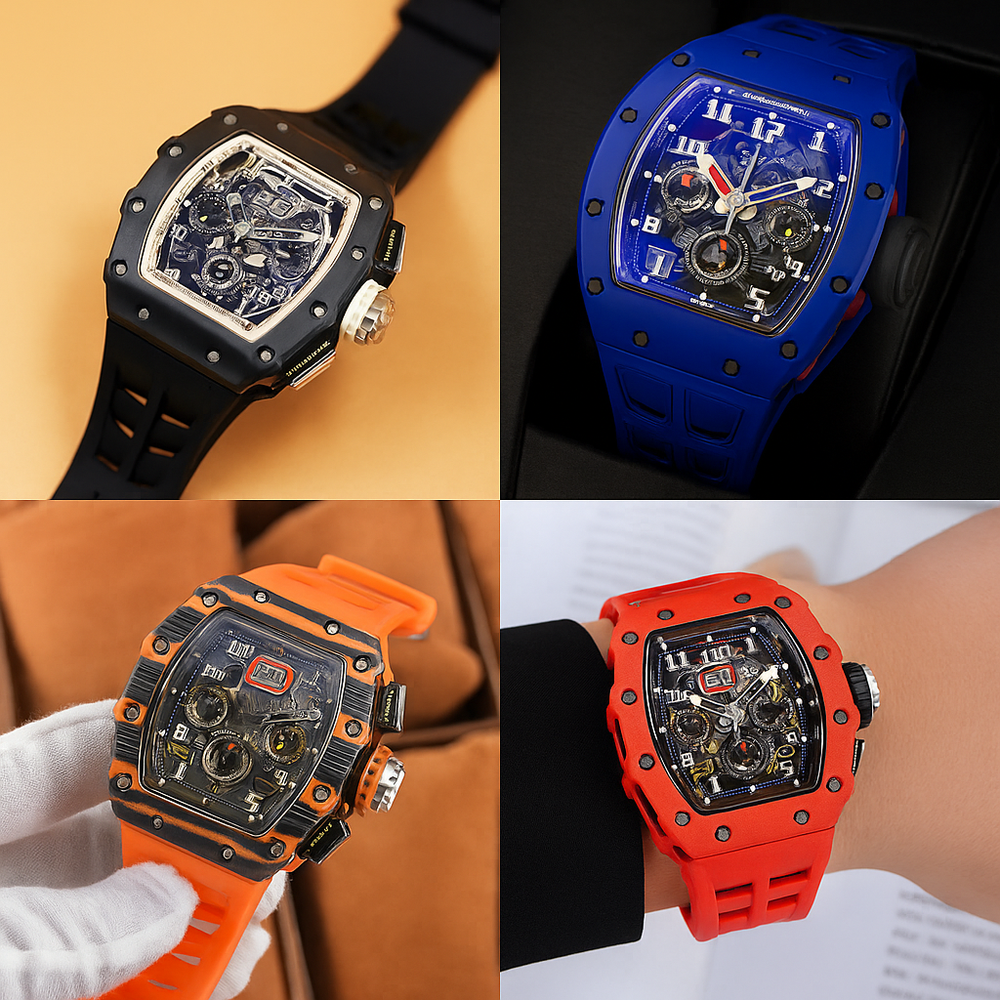 Rubber Strap for Richard Mille Watches 25mm Waterproof Soft 5 Colour Watch Band