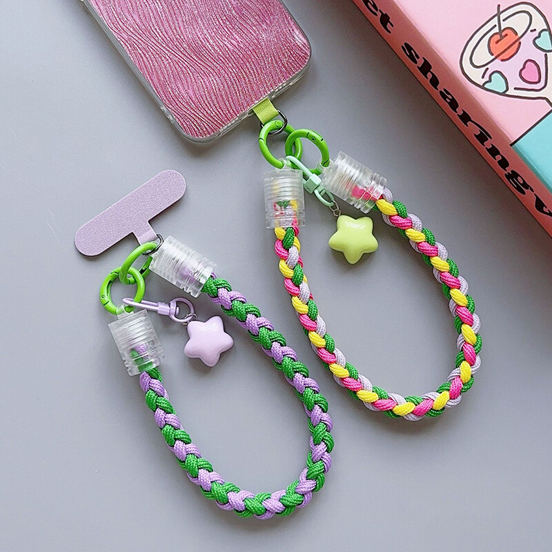 Universal Braided Mobile Phone Lanyard Strap Cartoon Star Hanging Chain Ring