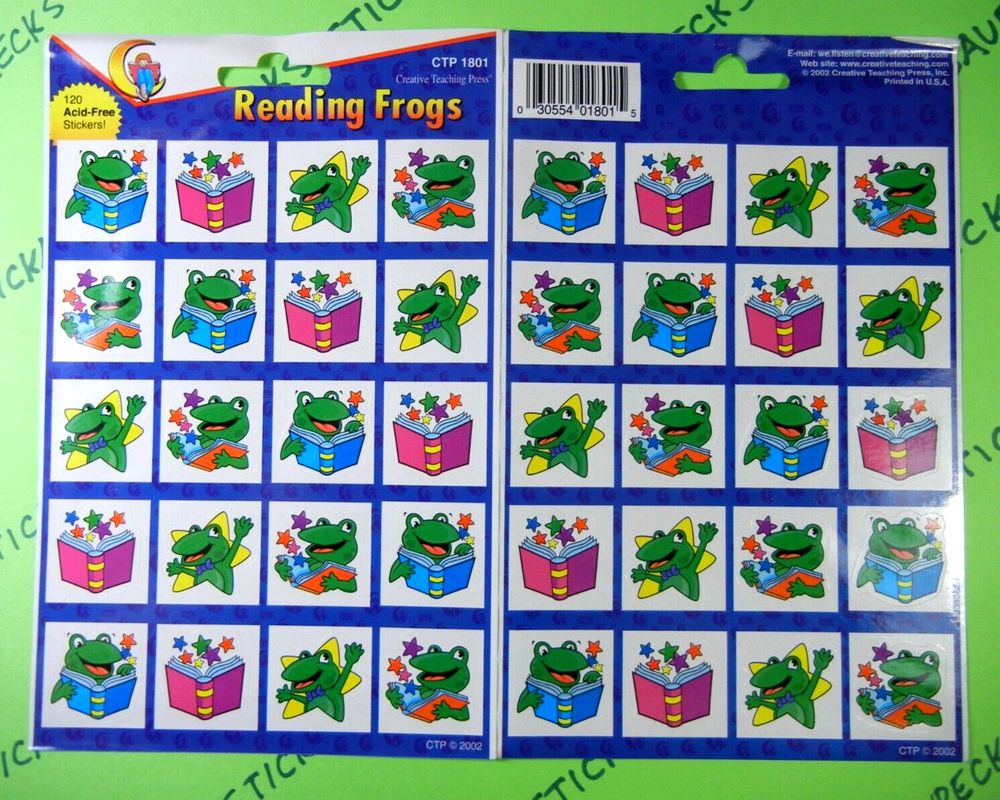 Reading Frogs Stickers Folded Sheet Creative Teaching Press