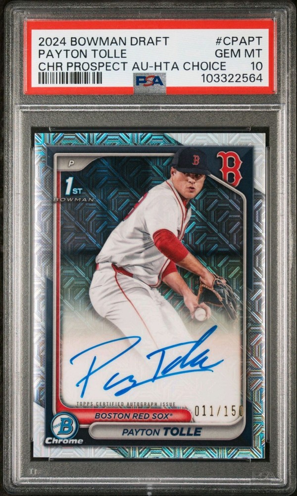 2024 Bowman Draft Chrome Payton Tolle /150 HTA Choice 1st Chrome RC Auto PSA 10