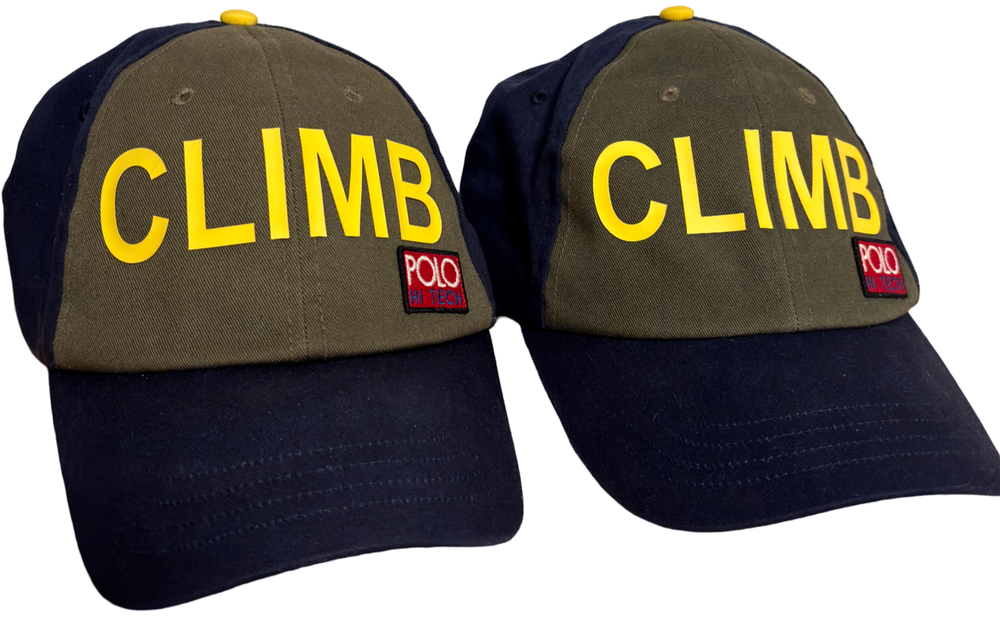 2X BUNDLE ! Vintage Polo Ralph Lauren Climb Hi Tech Spell Out Baseball Hat Cap