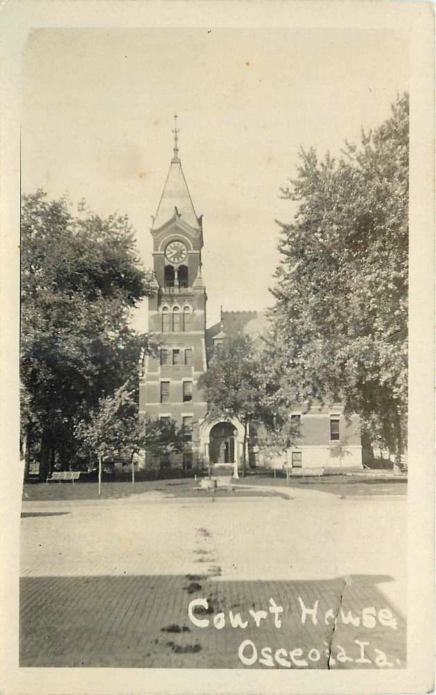 1929 Osceola Iowa Court House occupation Postcard RPPC 25-240