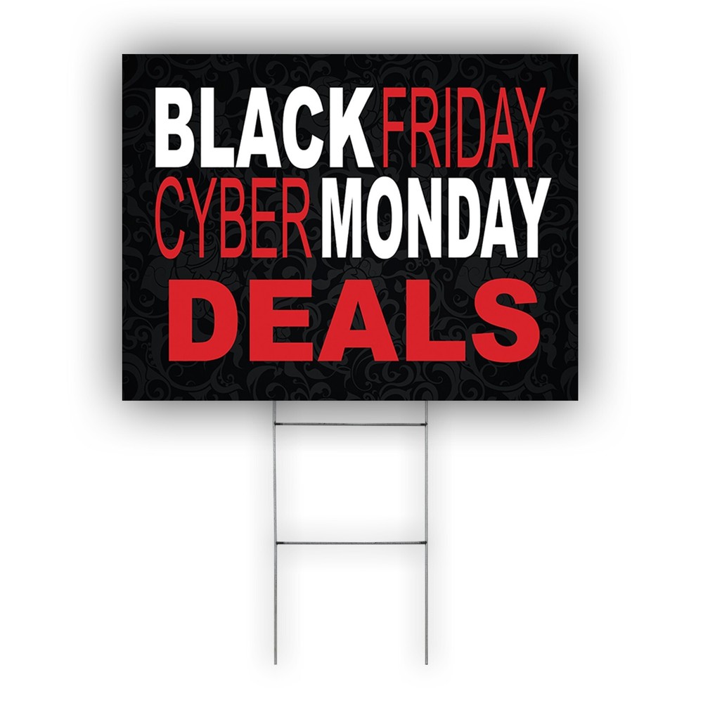 Black Friday Cyber Monday Deals Shop Now Special Offer Vinyl Coroplast Yard Sign-image