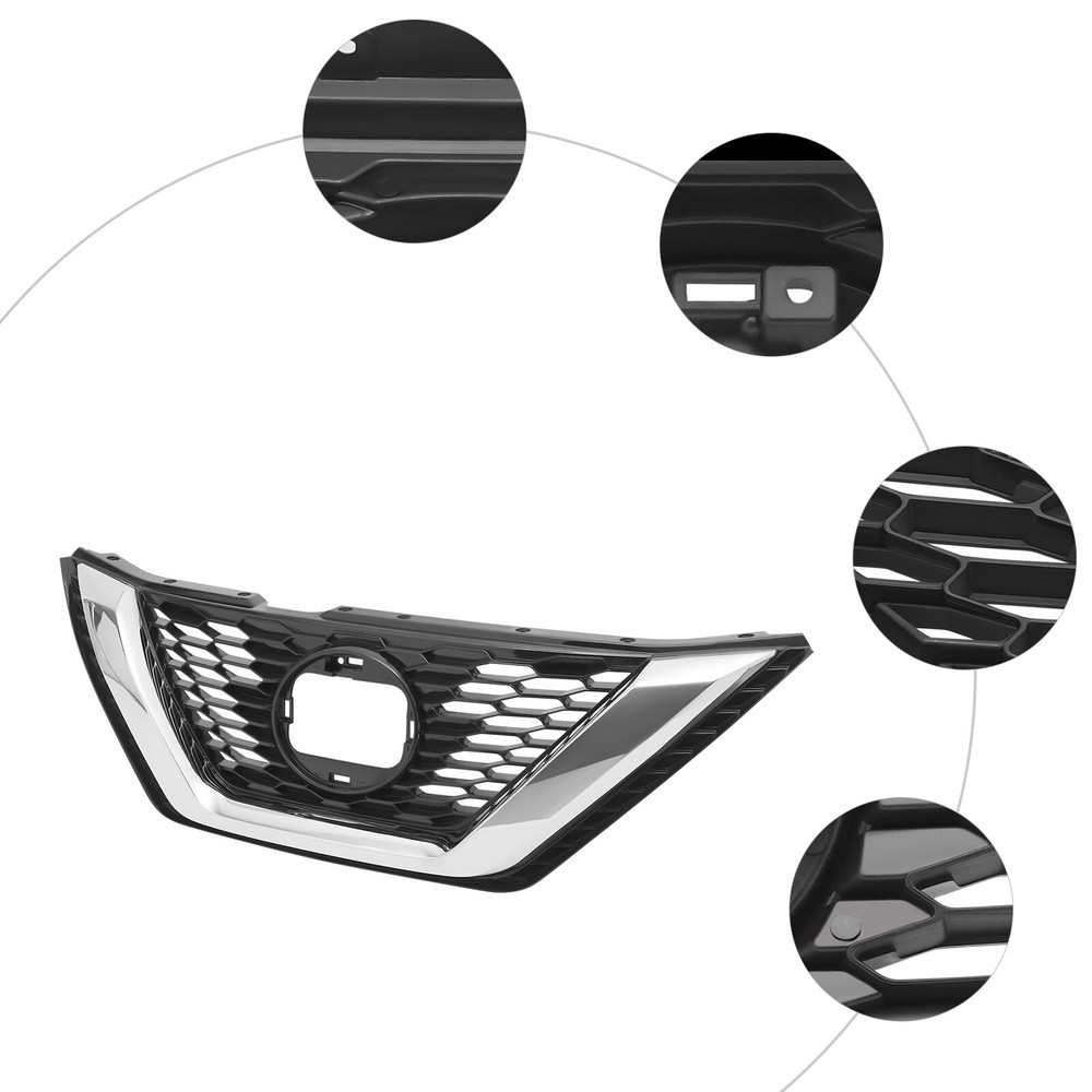 for 2020 2021 Nissan Qashqai Rogue Sport Front Upper Grille Assembly Chrome New