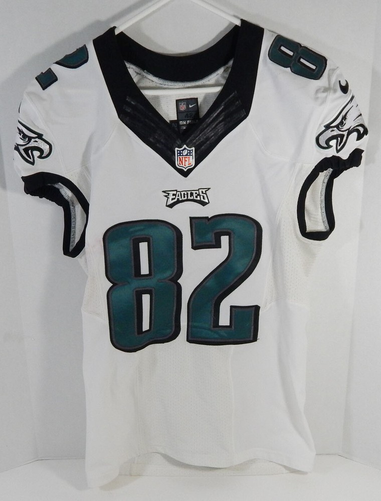 2014 Philadelphia Eagles Justin Tukes #82 Game Issued White Jersey 42+4 691