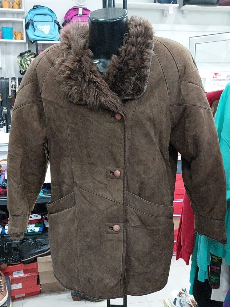 Leather Jacket Used Woman Brown Size 48 PGC273PI