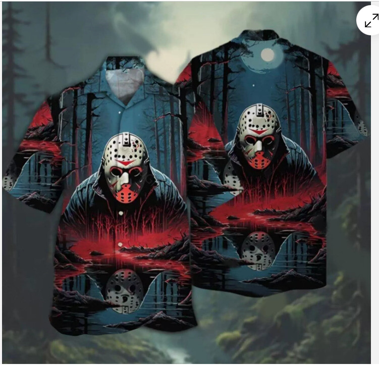 Halloween Jason Voorhees Friday The 13th Crystal Camp Lake 3D HAWAI SHIRT