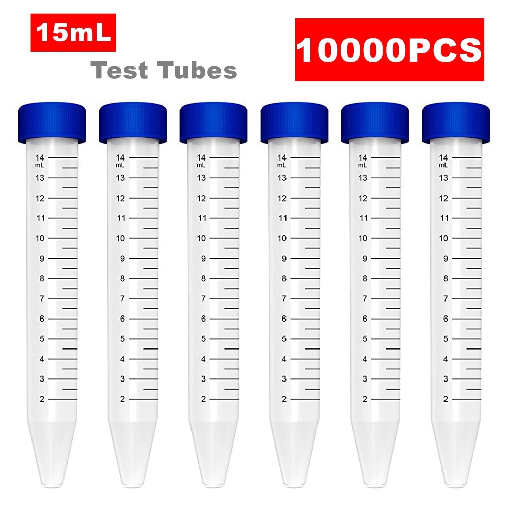 Conical Centrifuge Tube 15mL,Clear Plastic Centrifuge Tube Leak-Proof Screw Cap