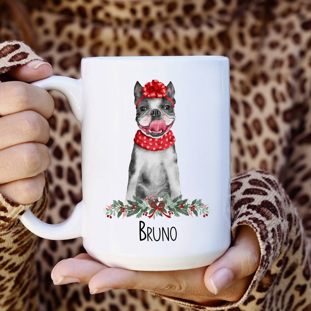 Boston Terrier Lover Christmas Personalized Mug Dog Lover Mug Gift Dog Owners