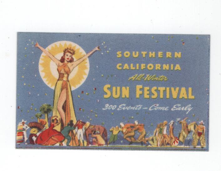 Poster stamp, Southern California All-Winter Sun Festival, 1941, MNH