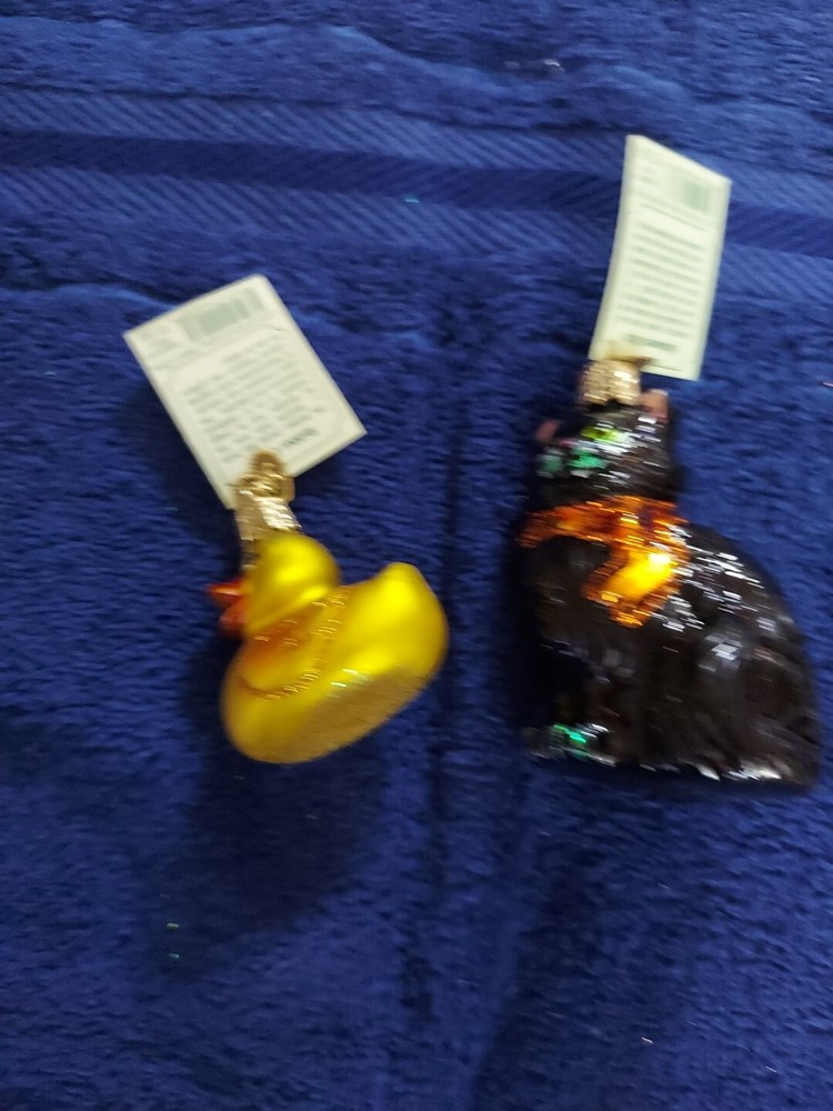 Old World Christmas Ornament  Ducky, Halloween Kitty