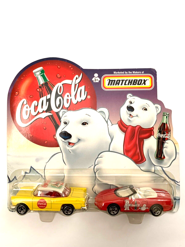 Matchbox Coca Cola, Polar Bear Set, Dad's 1956 Chevy And Son's 1998 Camaro