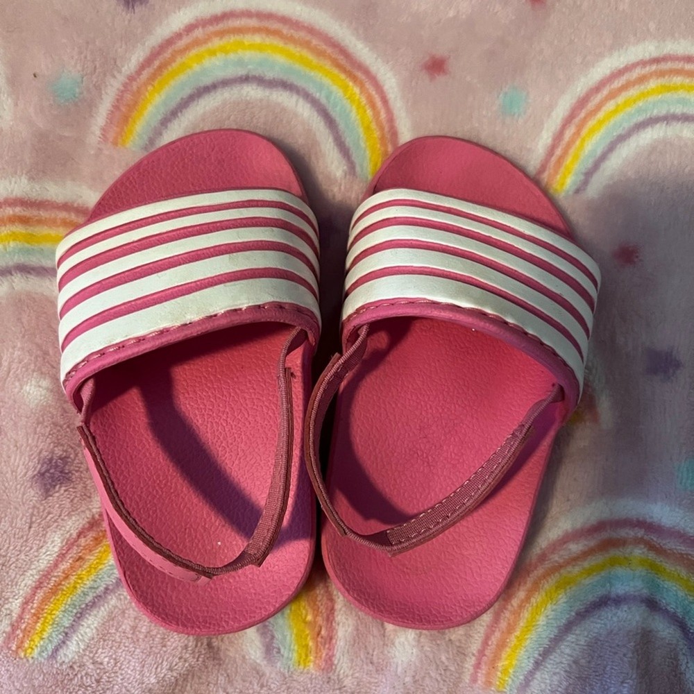 Wonder Nation Pink Toddler Sandals Size 5/6 Excellent Condition