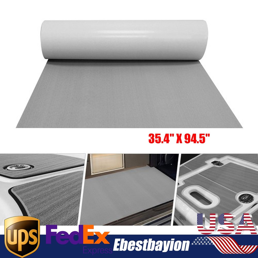 Marine Boat EVA Foam Teak Decking Sheet Non-Slip Floor Pad 94x35 Inch
