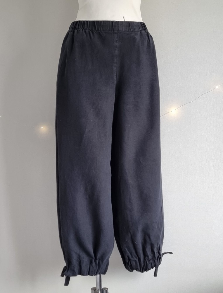 Marimekko 100% Linen Elastic Waist Pants Sz 38 (Waist 27in)
