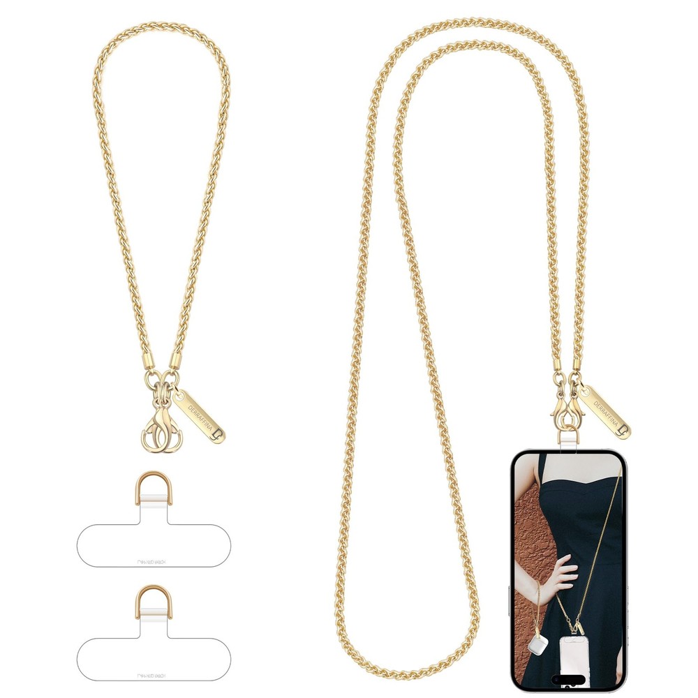 Metal Crossbody Phone Lanyard with Detachable Wrist Strap & Extras