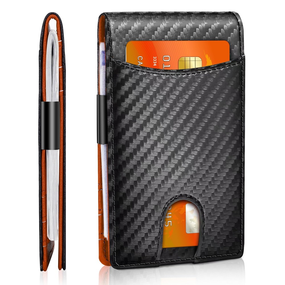 Slim RFID Blocking Front Pocket Wallet for Men with Money Clip & Multiple Card Slots