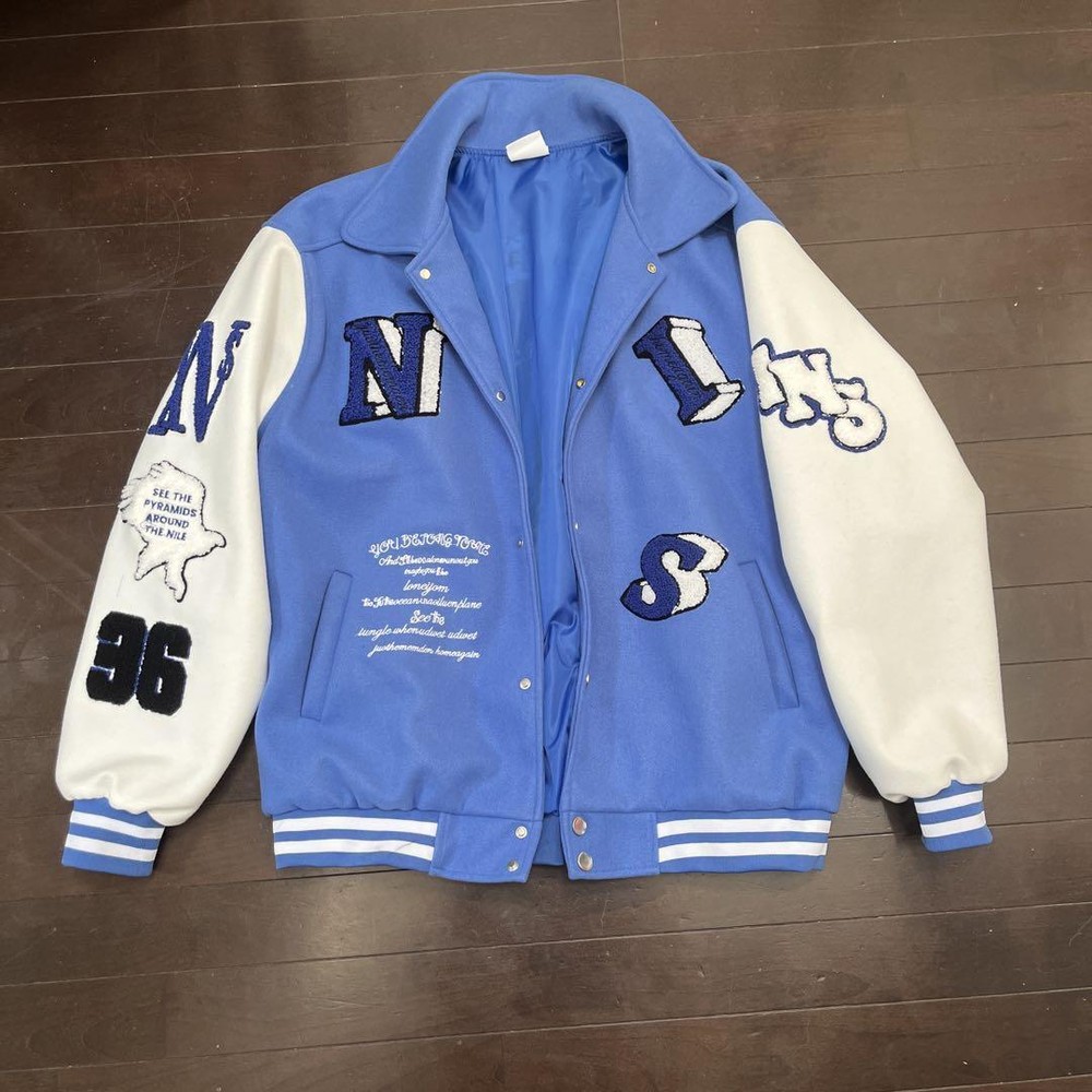 Vintage Y2K White Embroidered Stadium Jacket Supreme Gosha Rubchinskiy 90s Style Used