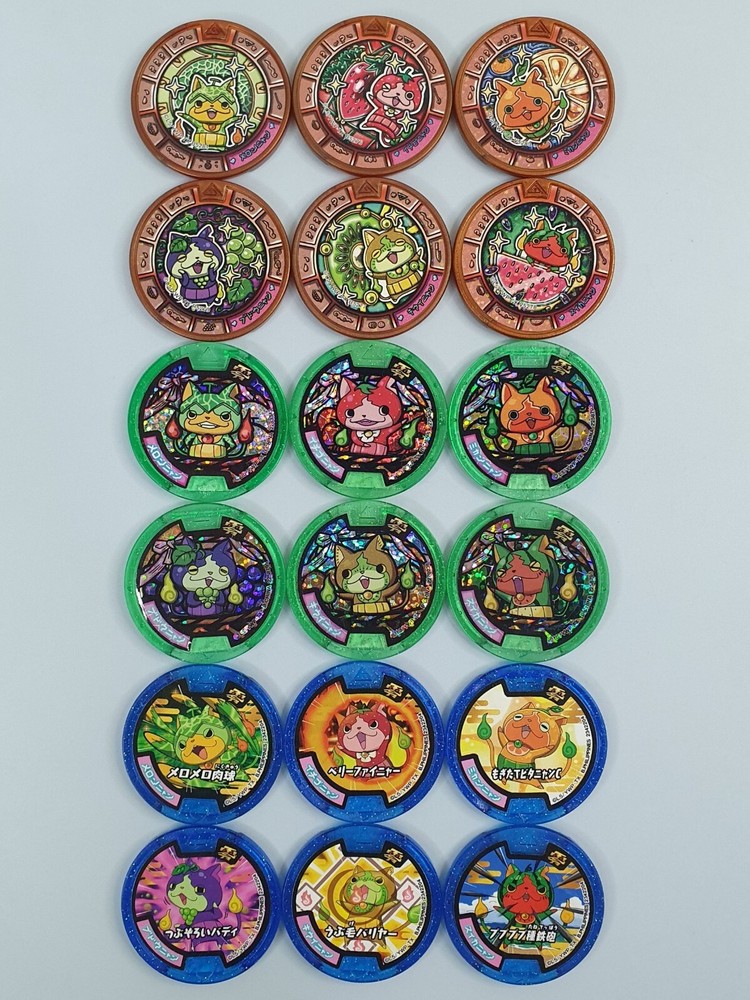 18 Pcs Yo-Kai Watch Fruit Nyan Medals by BANDAI Japan YKM22