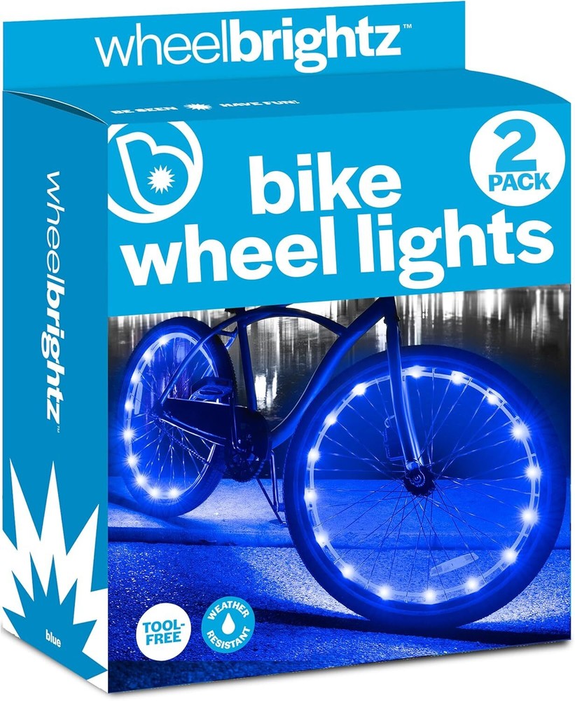 Blue WheelBrightz Bike Light Set - 2-Pack LED Bicycle Lights for Adults & Electric Bikes