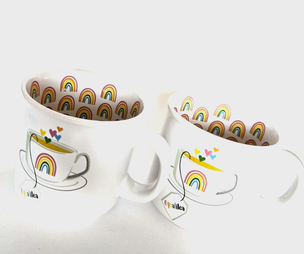 2 Pride Equalitea Coffee Mug Cup Tea Rainbow Equality Woven Together