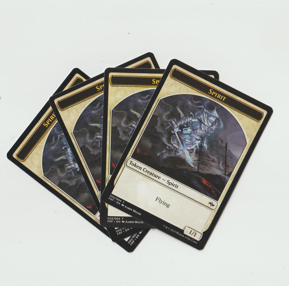 ✪ 4 Magic: The Gathering Spirit Creature Tokens White | MTG | WHITE | GHOST
