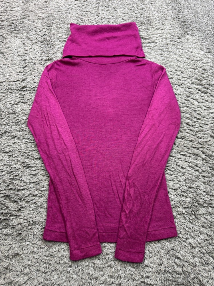 Vtg Genesis Sweater Women Medium Hot Pink Thermal Base Layer Turtleneck Top