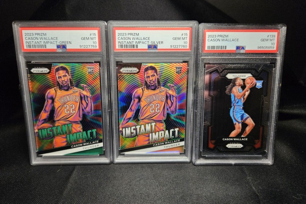 Cason Wallace PSA 10 Lot x3 = Silver/Green Instant Impact, RC = ALL Gem Mint x3