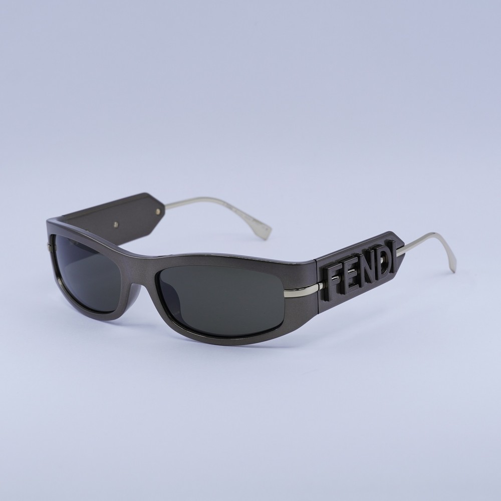 Fendi FE40120I 45E Shiny Brown Sunglasses 57-17-130 Authentic New