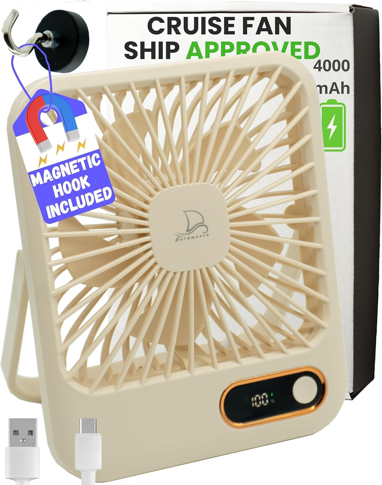 4000mAh Cruise Ship Fan with Magnetic Base and Long-Lasting Battery