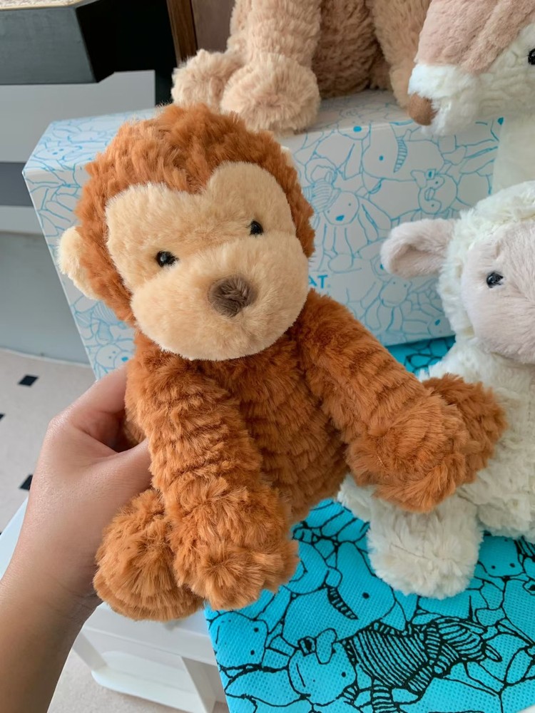 Jellycat Interesting and lovely Wave haired Monkey Plush Doll Gift Kids Toy