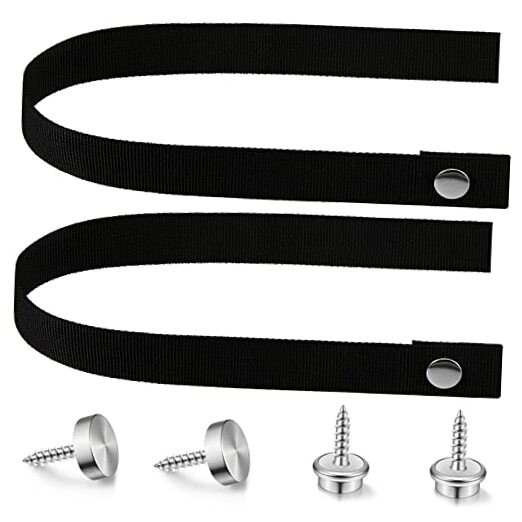 2 Sets 18 Inch RV Sliding Door Straps with Button Snap for Camper Pocket Door