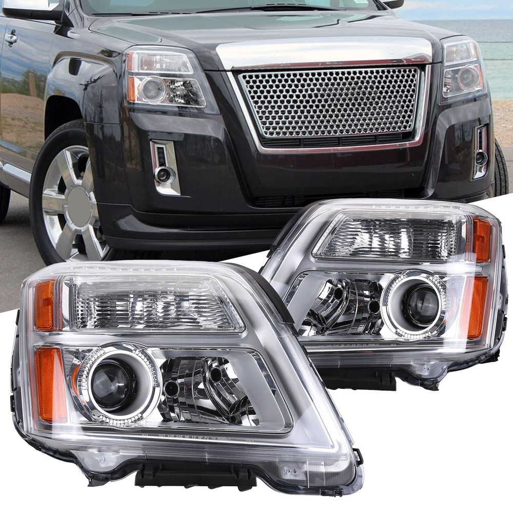 NEW Left Right Projector Headlight W/ Bulbs Socket For GMC Terrain 2010-2015