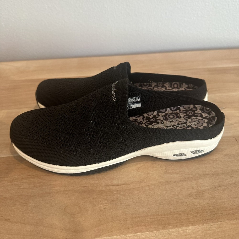 NEW Sketchers Women's 9.5 Black Slip-on Air-Cooled Memory Foam Open Back Sneaker