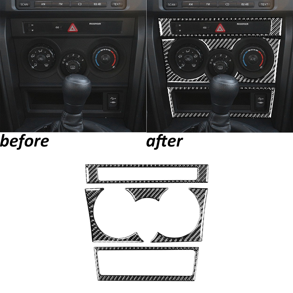 5Pcs Real Carbon Fiber Console Panel Trim for 2017-19 Subaru BRZ 86