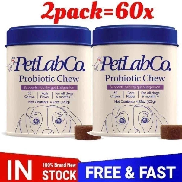 2 PACK PetLab Co. (PetLabCo.)  Probiotic Soft Chew For Dogs