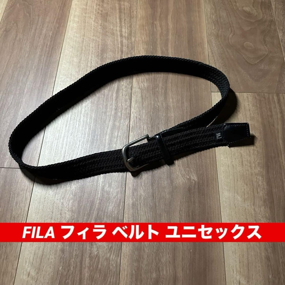 FILA Unisex Adjustable Black Belt 110cm for Men and Women